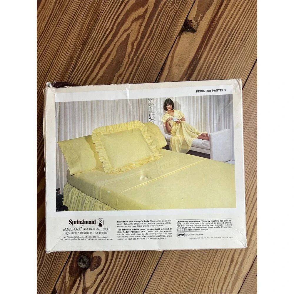 Vintage Springmaid Wondercale No Iron Percale Brown Tan‎ Double Flat Sheet